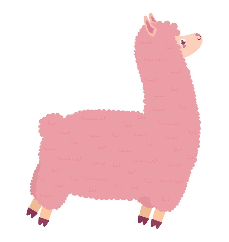 sweet pink llama vector