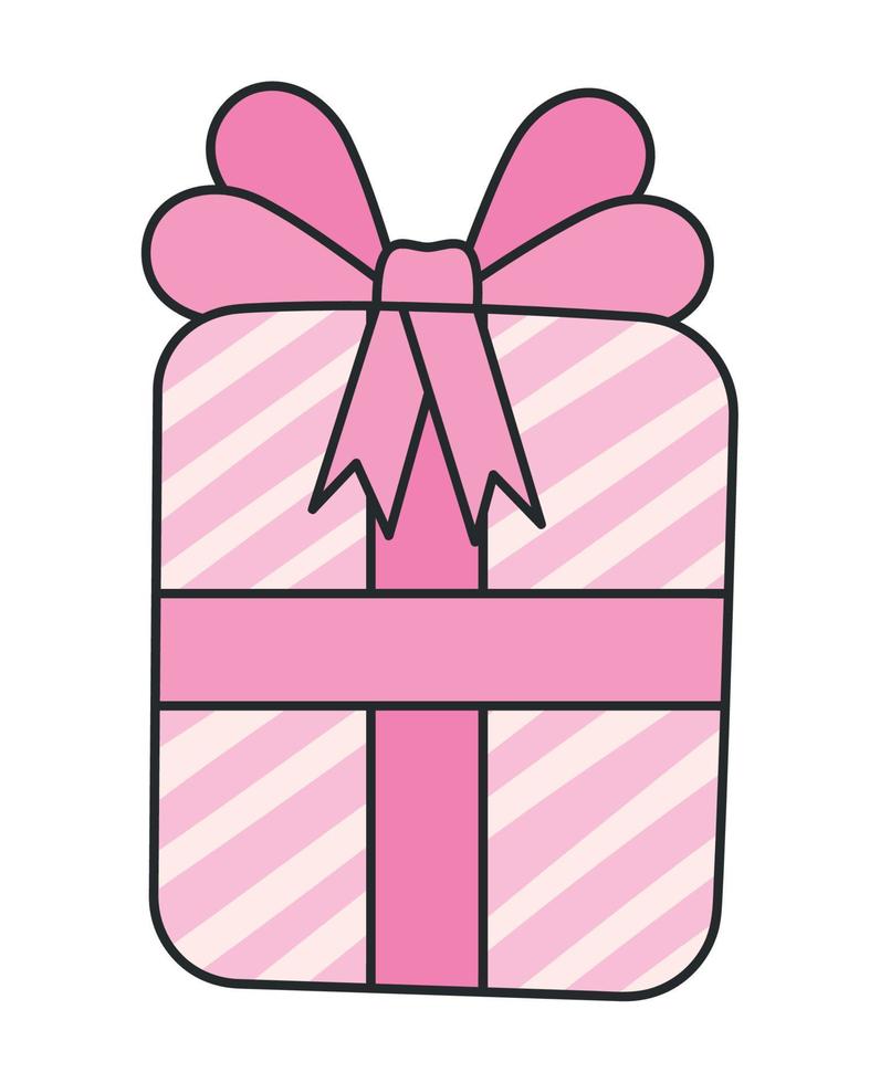 pink gift box vector