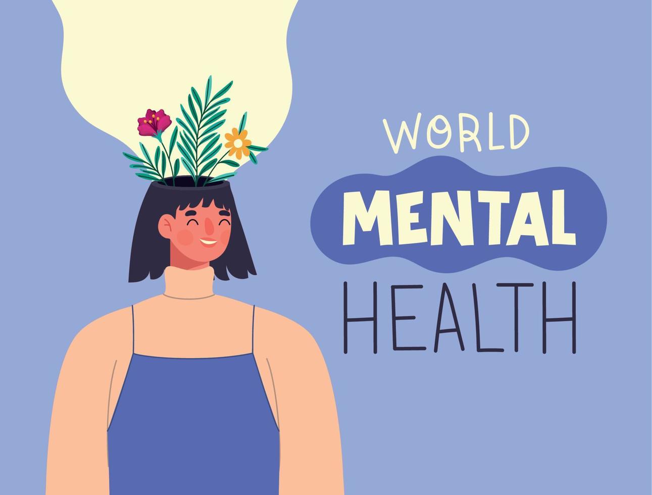tarjeta mundial de salud mental vector