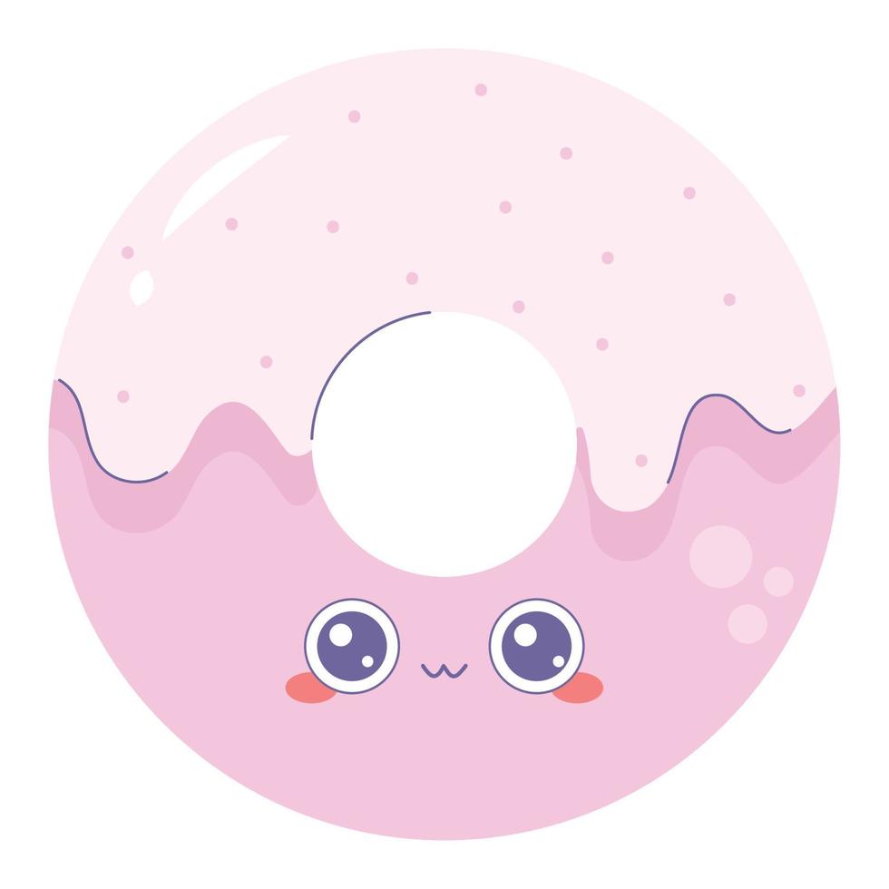 kawaii donut design vector