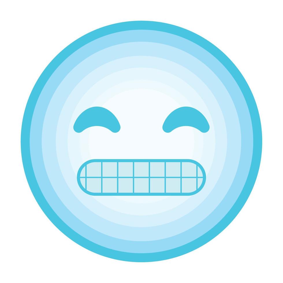 blue emoji frozen vector