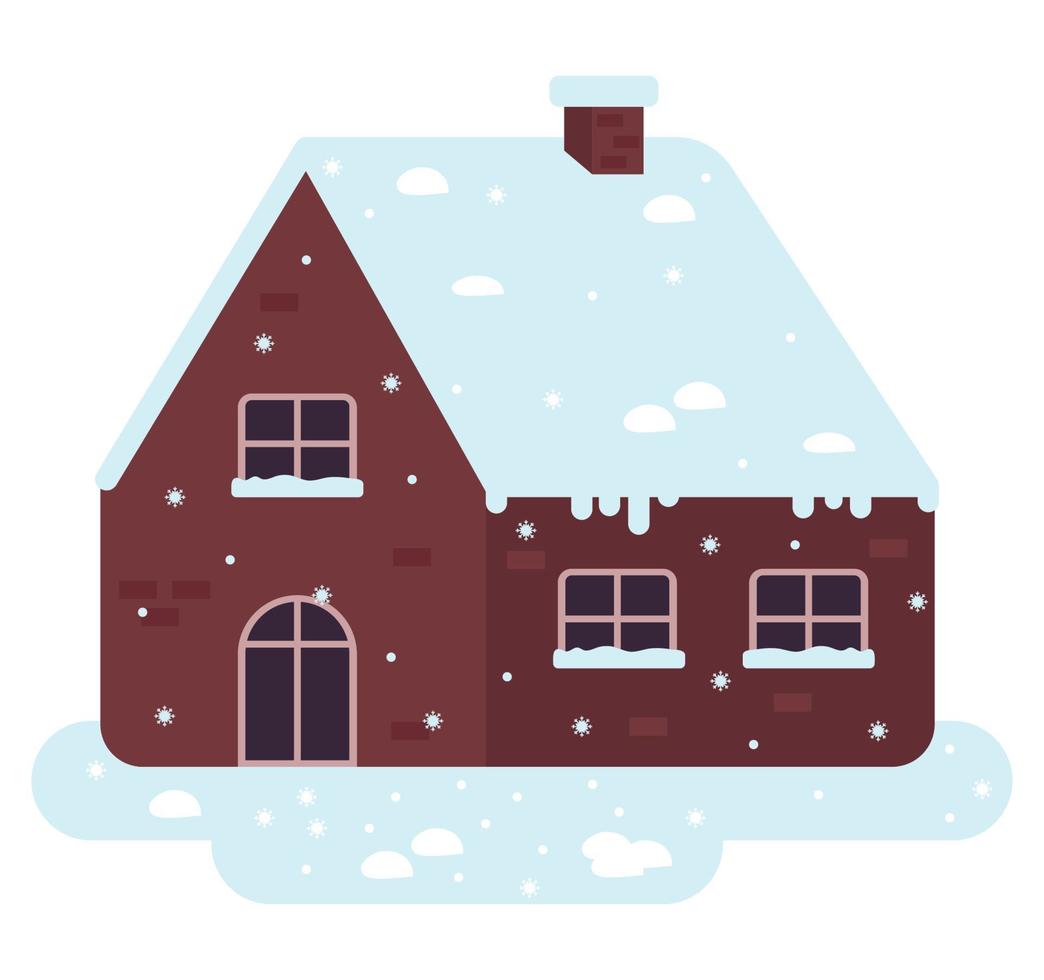 brown winter cozy house vector