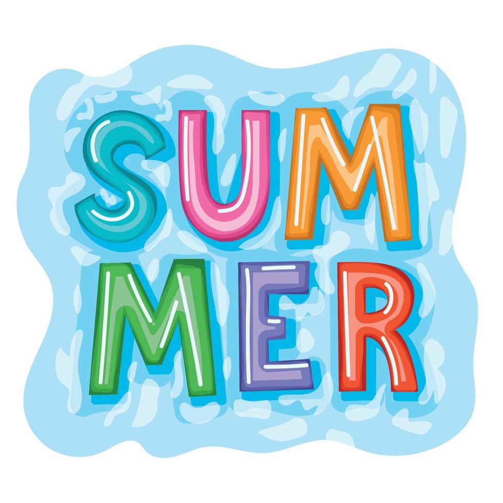 colored summer lettering vector