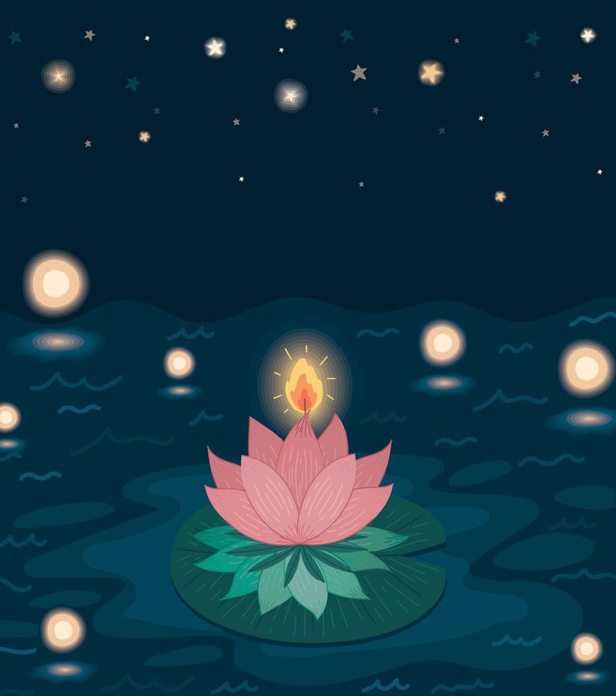 lotus flower on lake vector