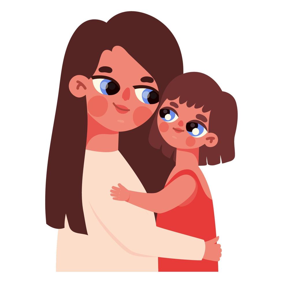 hija y madre vector