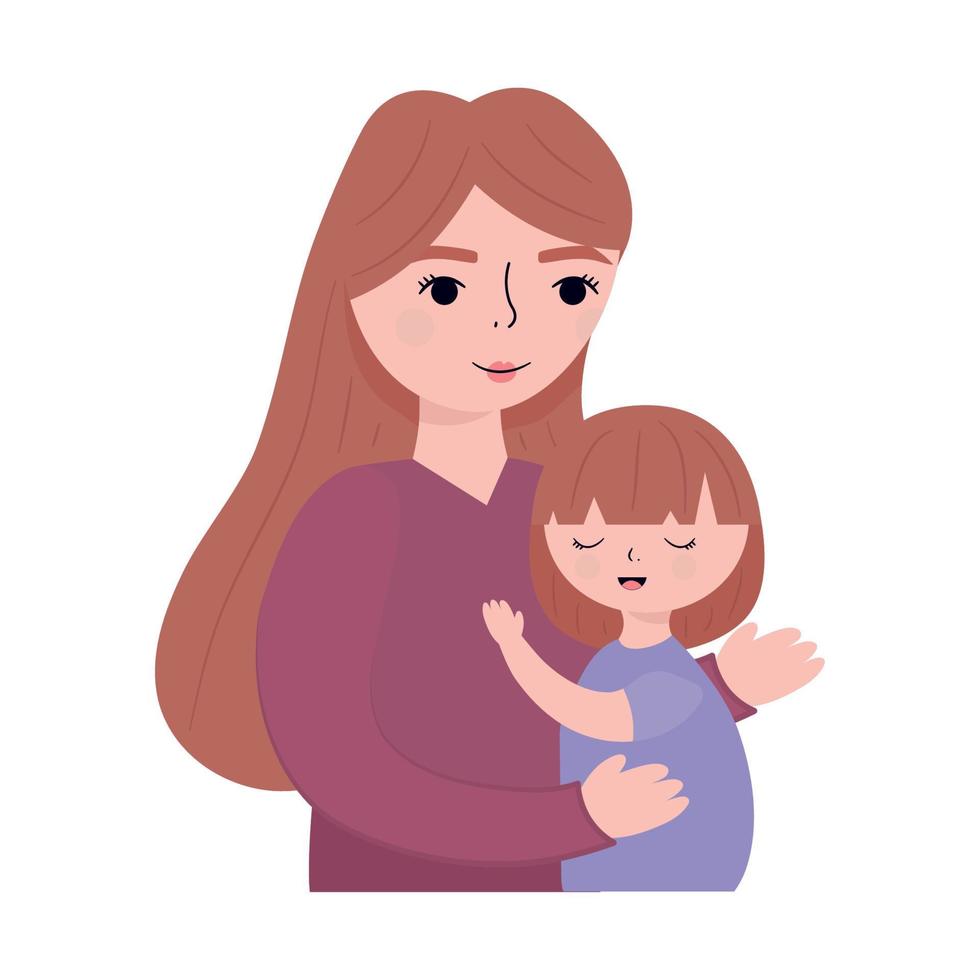 mother and daughter vector