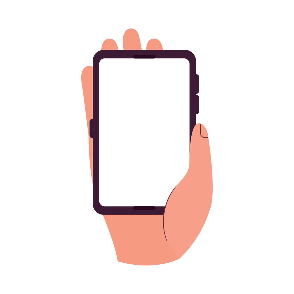 smartphone on hand vector