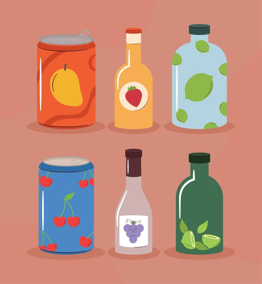 nature beverages bundle vector