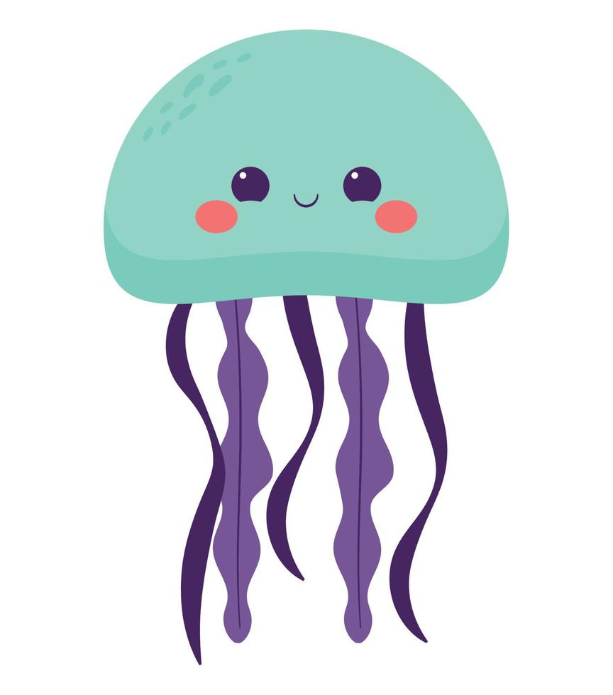 cute colorful jellyfish vector