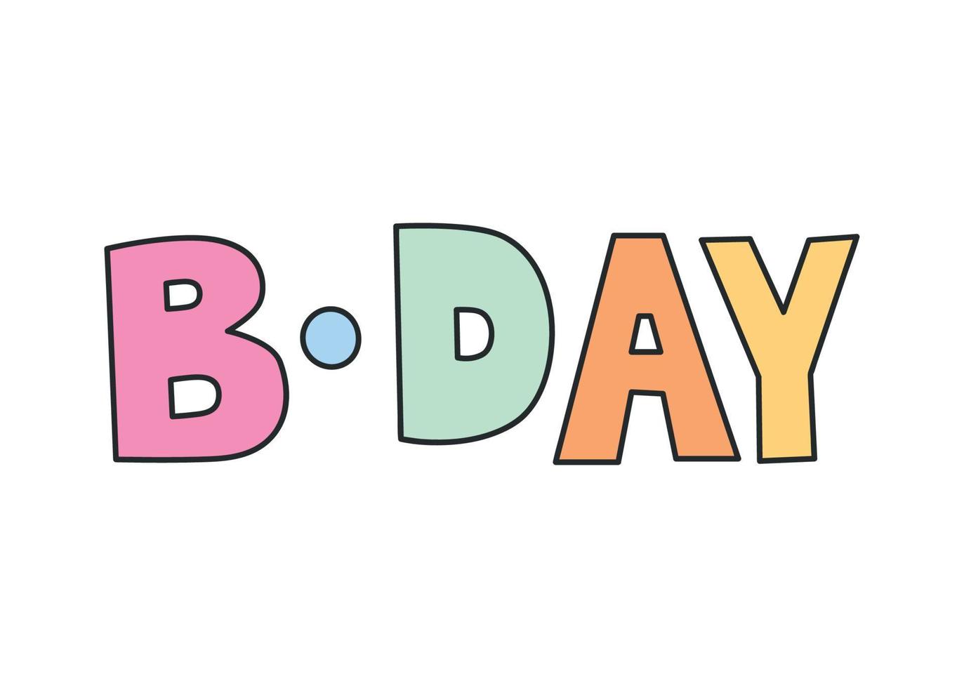 birth day lettering vector