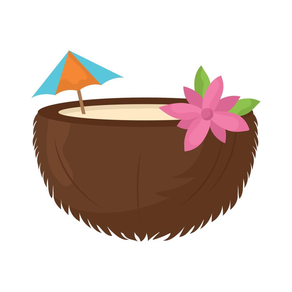 coconut cocktail illustration vector