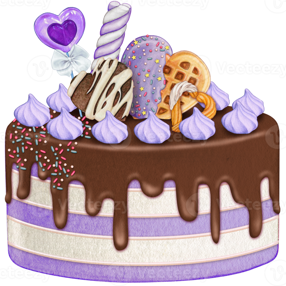 watercolor lovely cake png