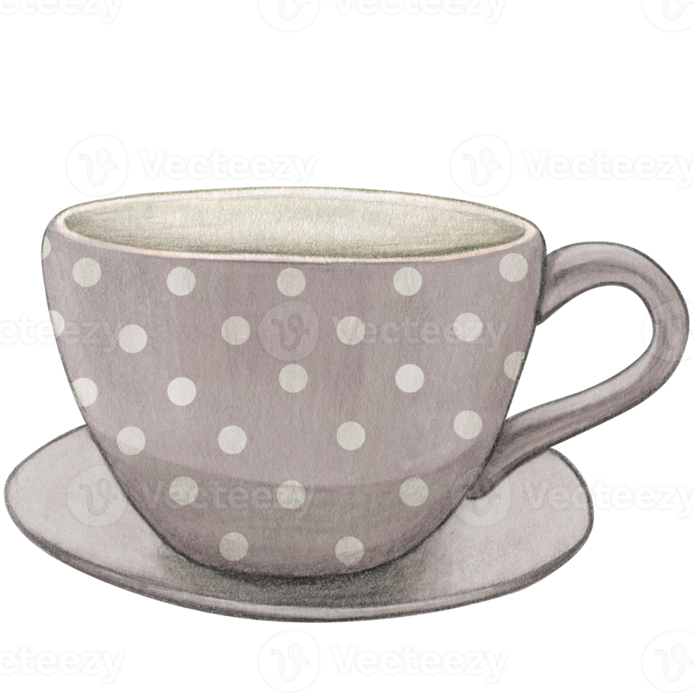 Watercolor hand drawn empty tea cup png