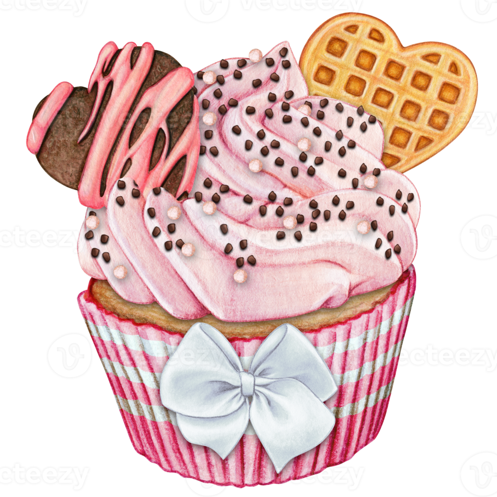 vattenfärg hand dragen muffin png