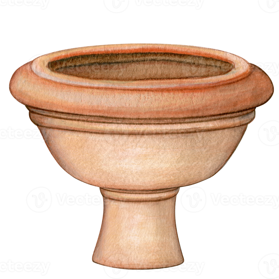 watercolor hand drawn traditional gardening mediterranean terracotta pot png
