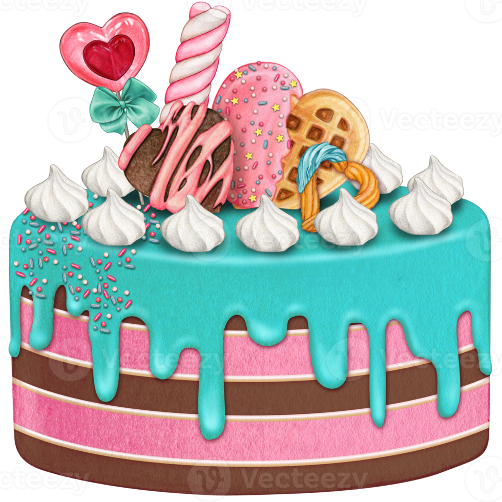 watercolor lovely cake png