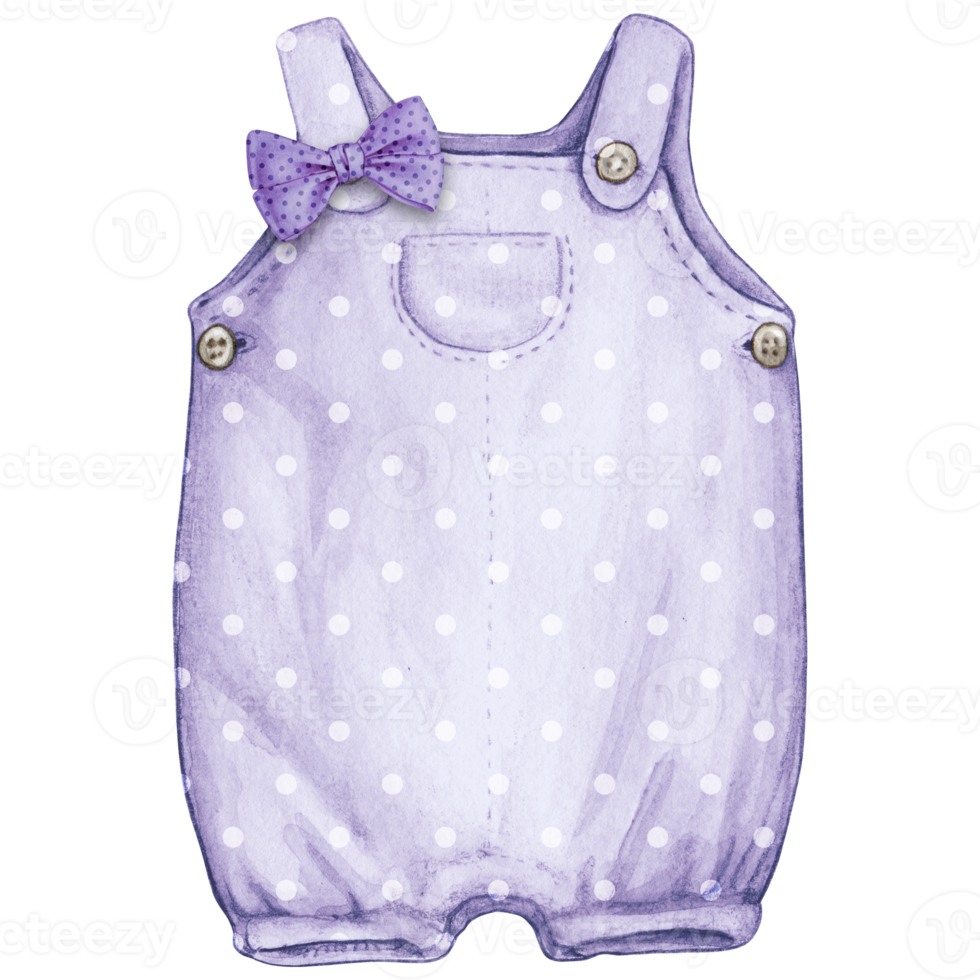 Watercolor hand drawn baby clothes png