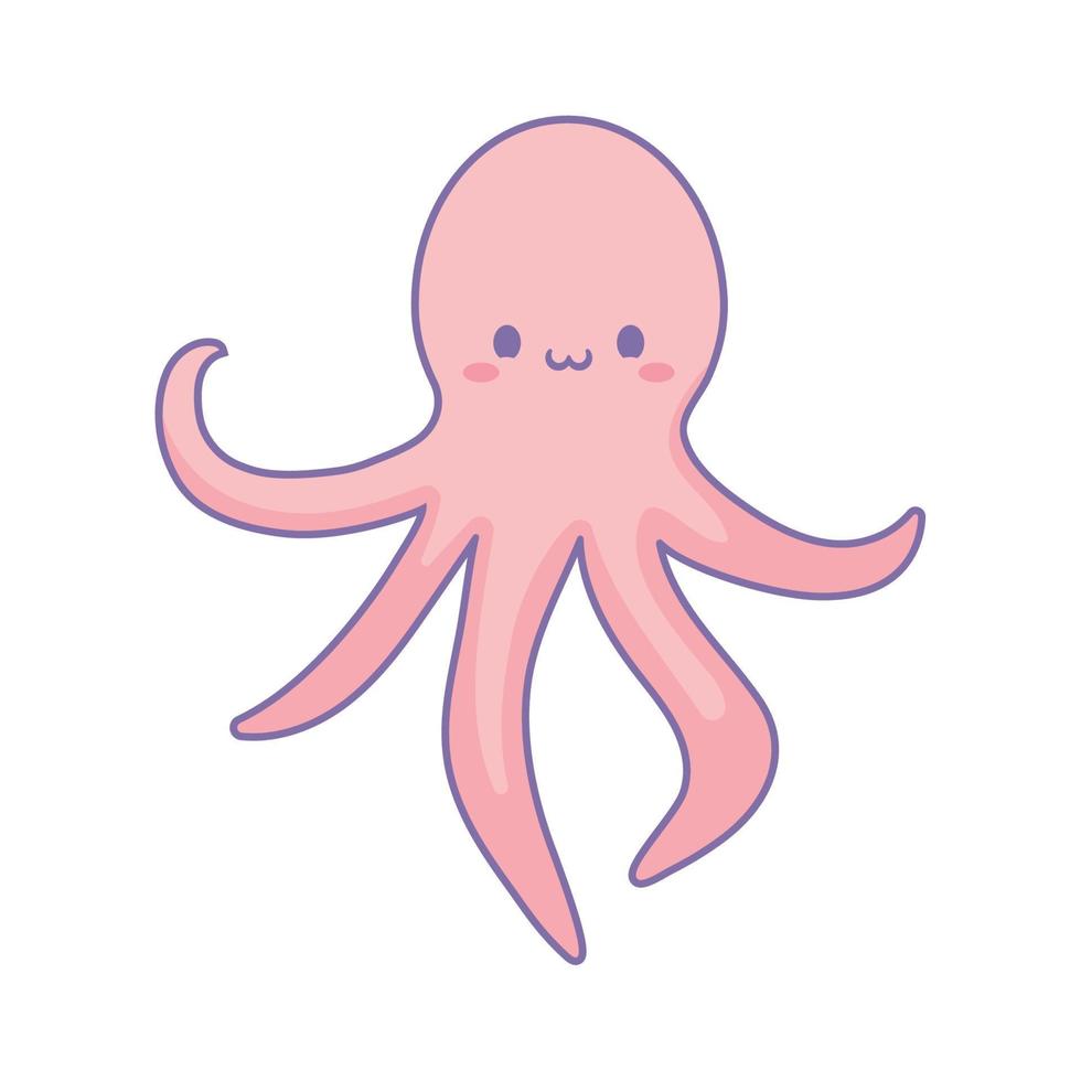 pink octopus design vector