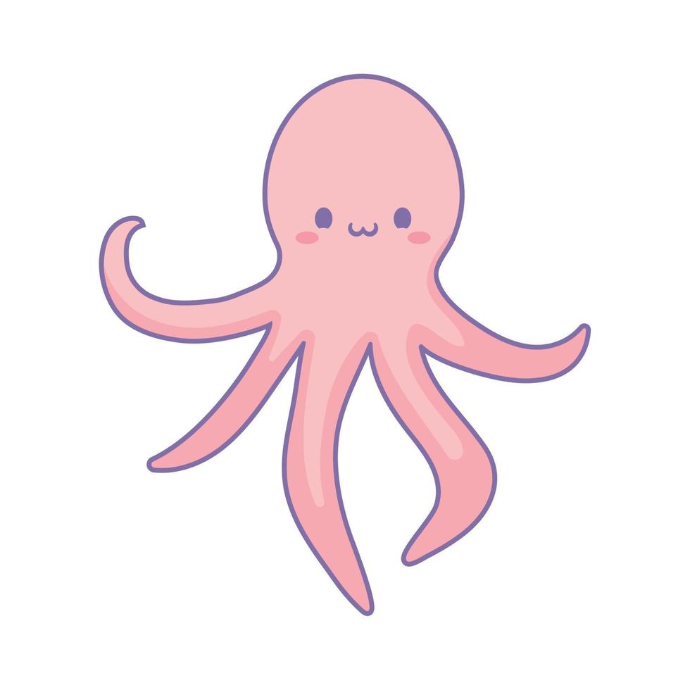 rosado pulpo diseño vector