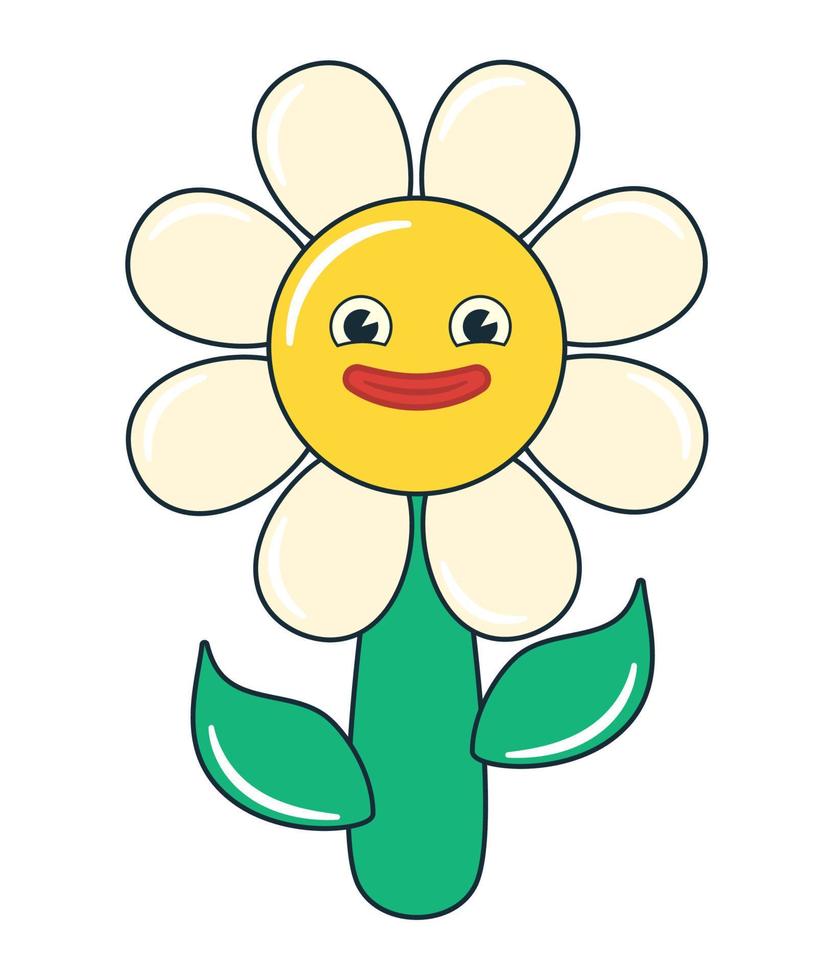 sonriente flor diseño vector