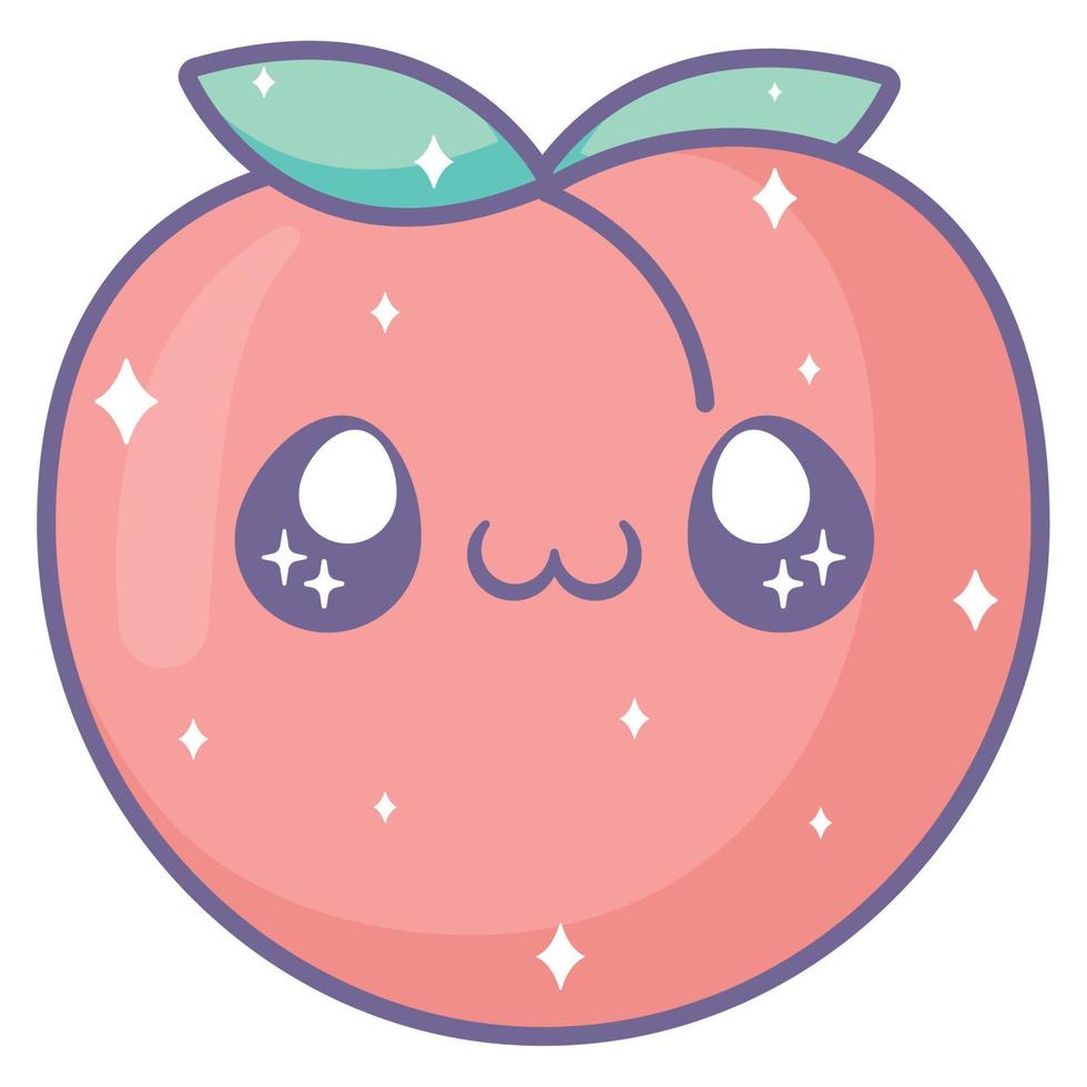 kawaii apple design vector