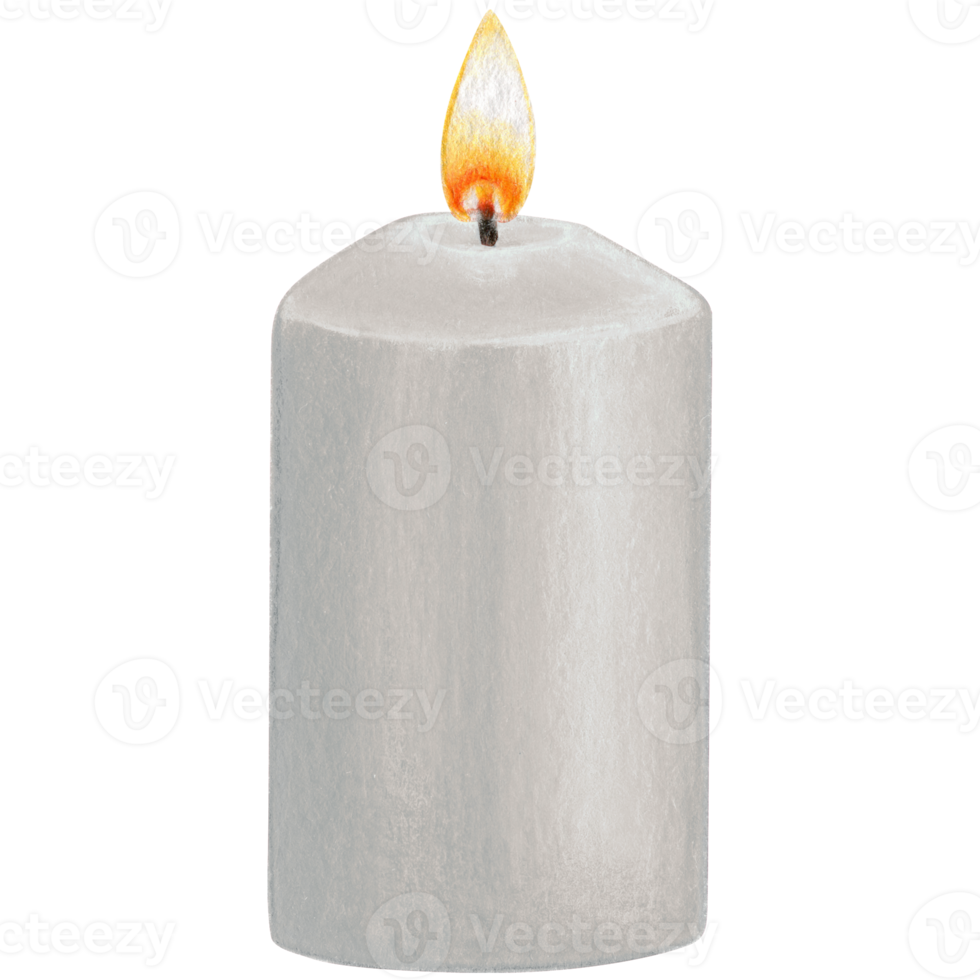 watercolor hand drawn candles png