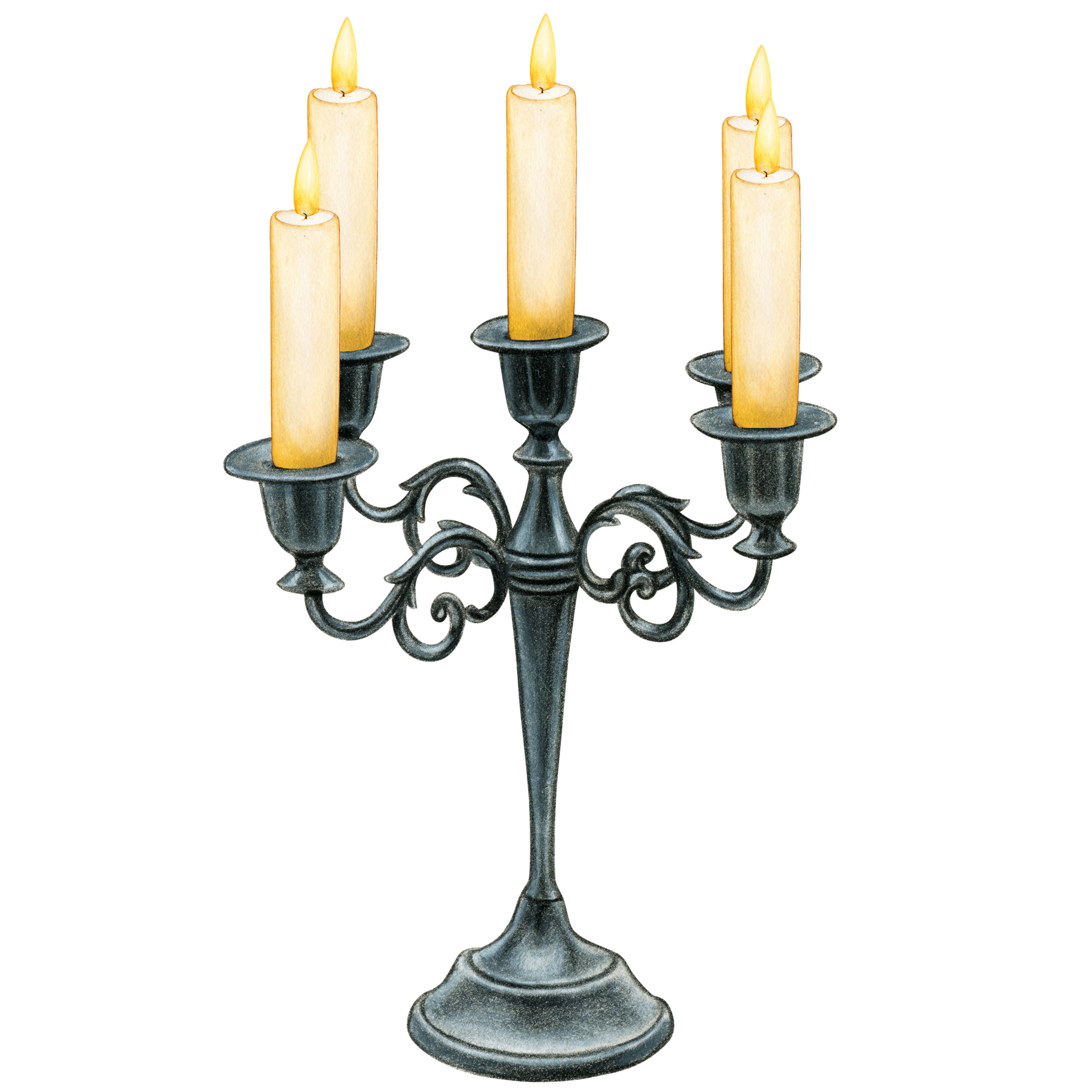 Watercolor hand drawn gothic candle holder 21381708 PNG