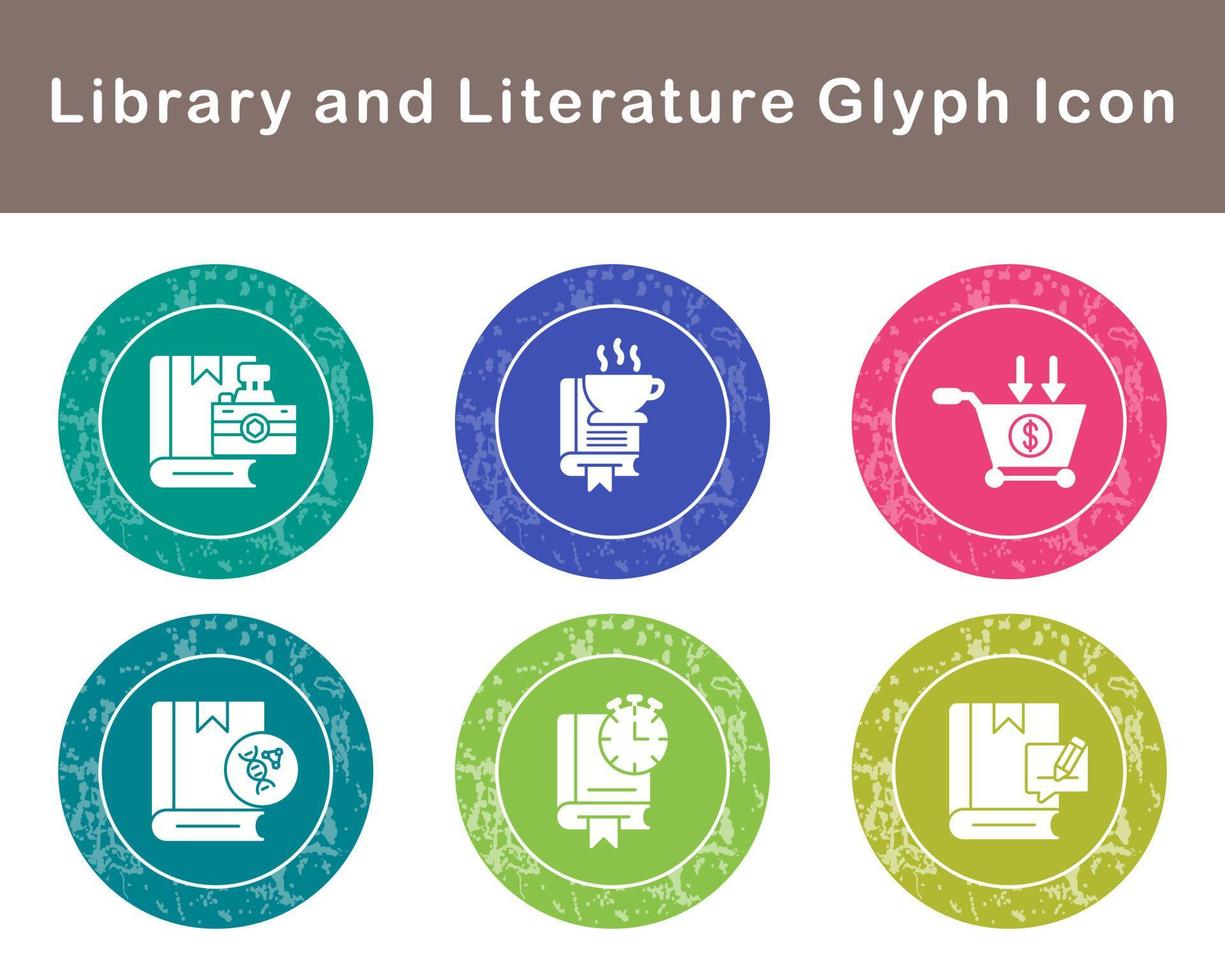 Library And Literature Vector Icon Set