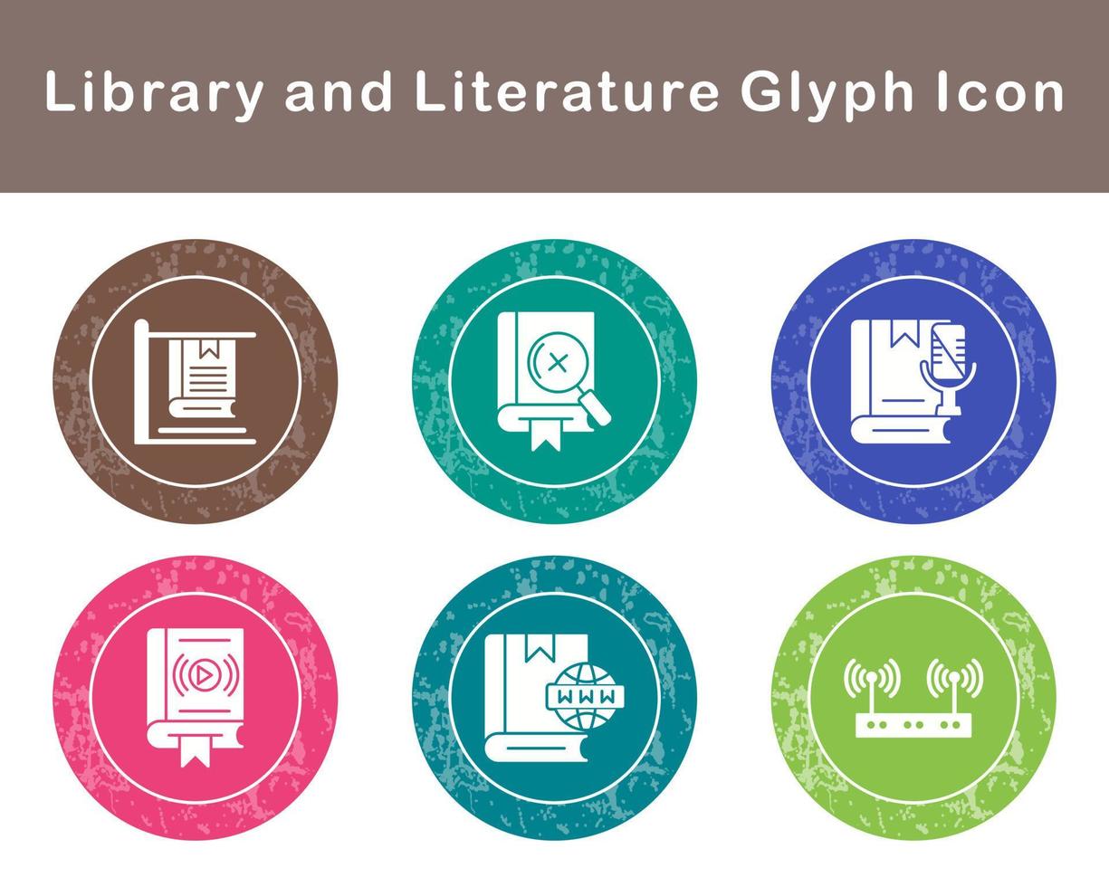 Library And Literature Vector Icon Set