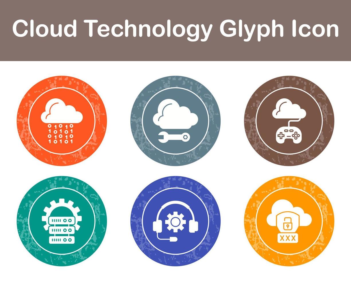 Cloud Technology Vector Icon Set