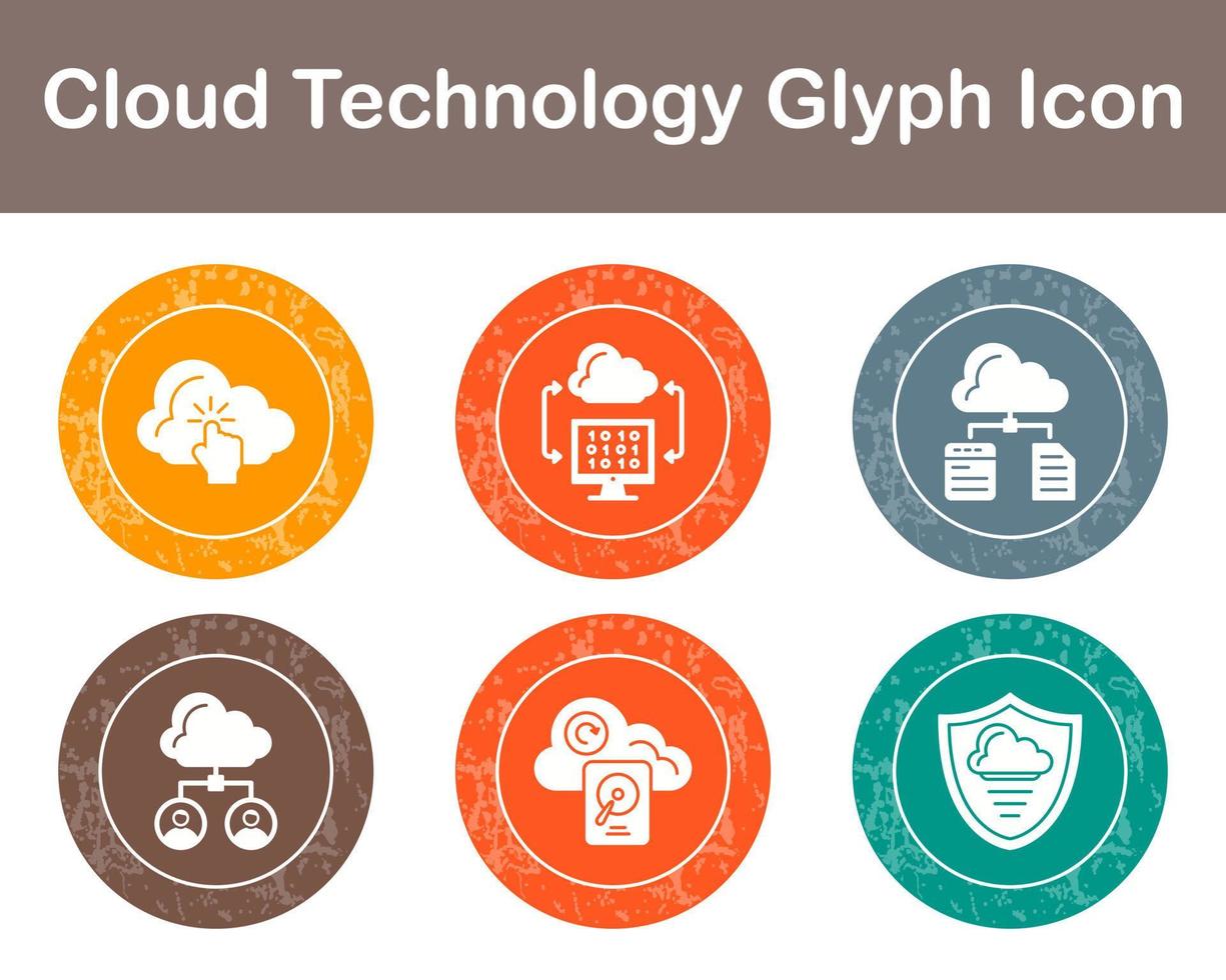 Cloud Technology Vector Icon Set