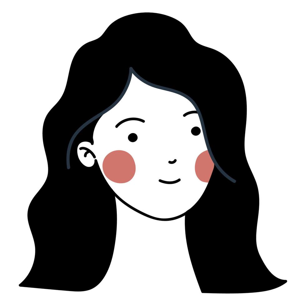 blushing woman face vector