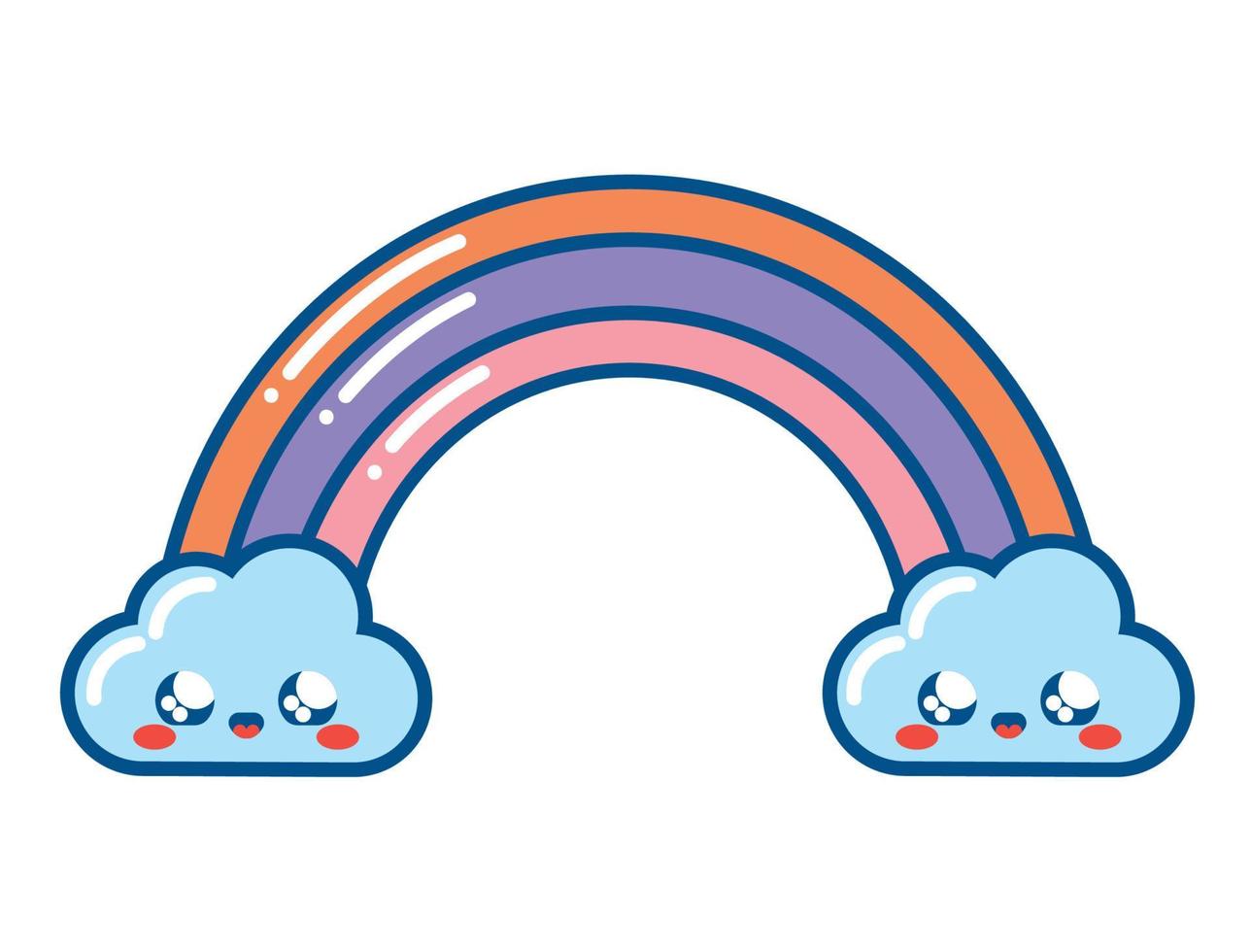 kawaii arco iris diseño vector