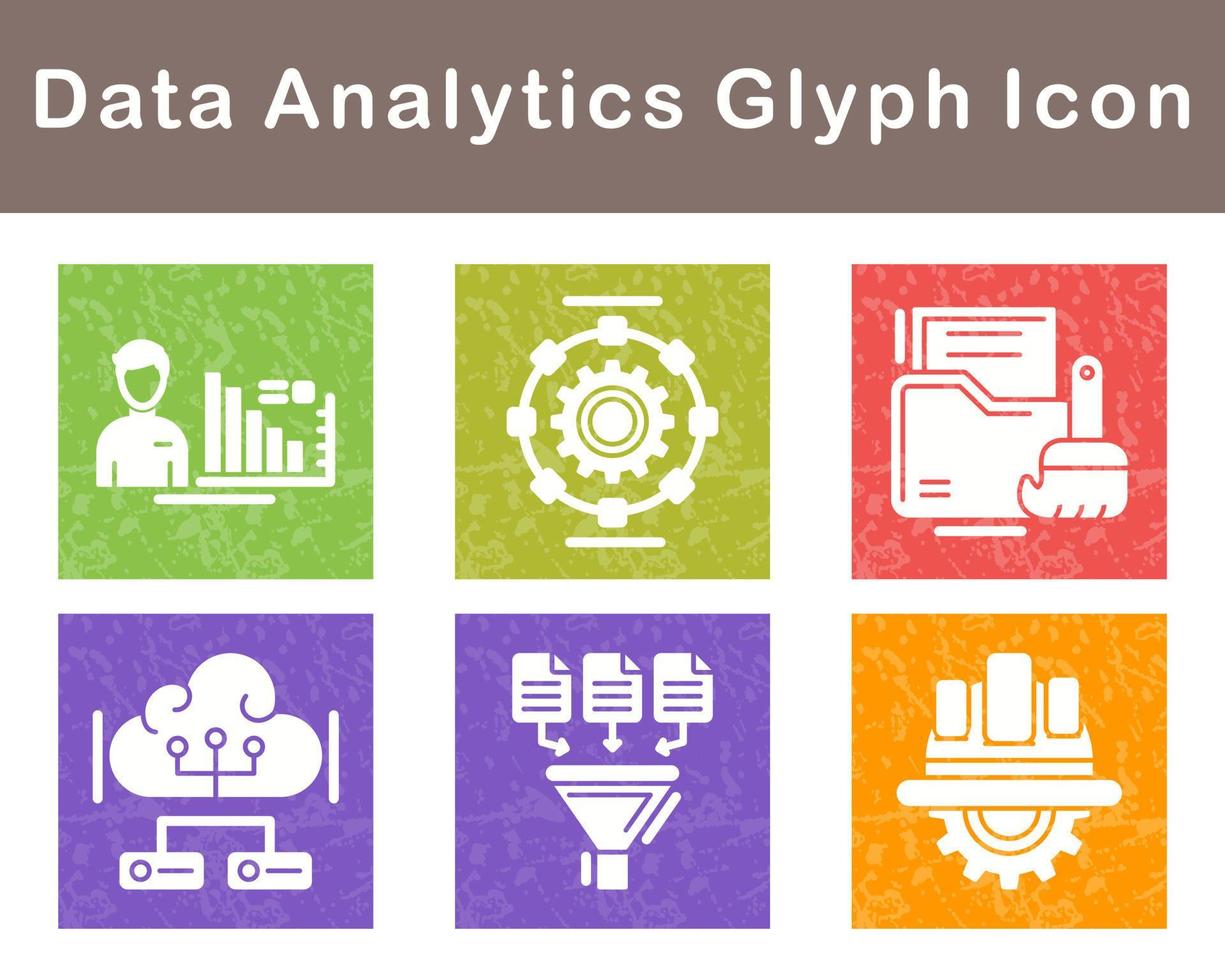 datos analítica vector icono conjunto