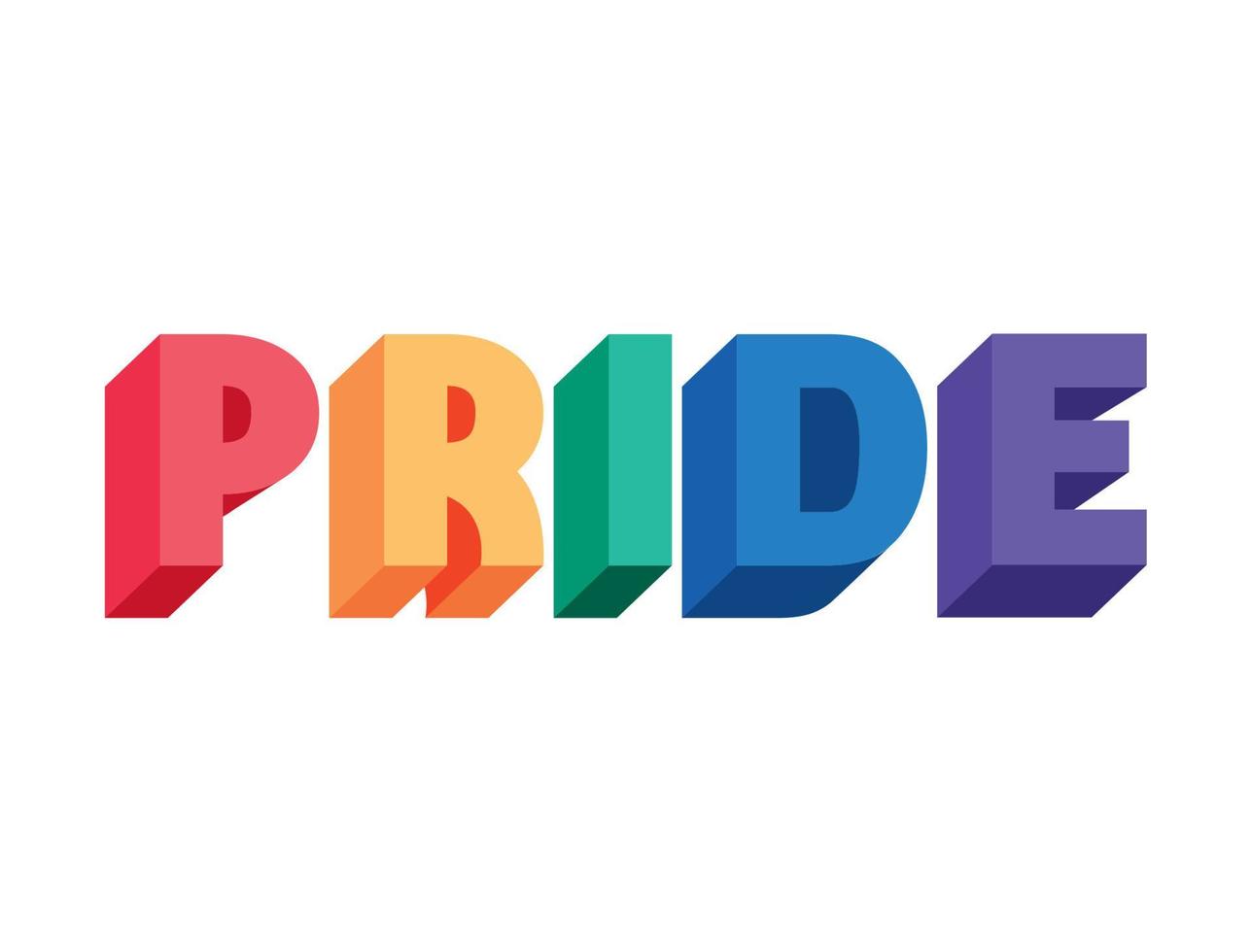 3d pride lettering vector