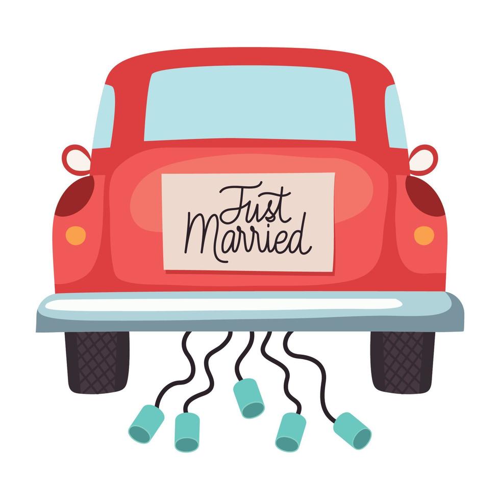 car of just married vector