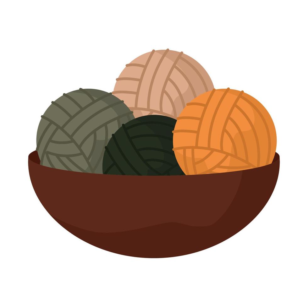 yarn balls basket vector