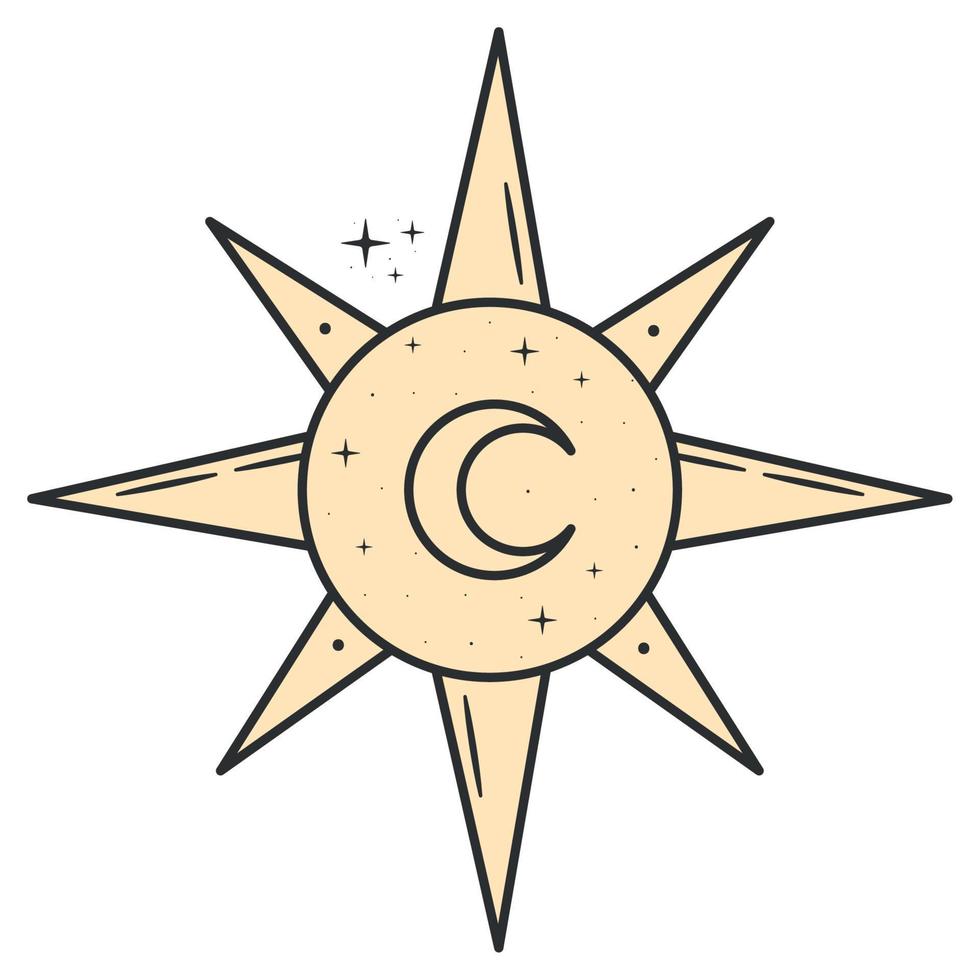 mystic sun design vector