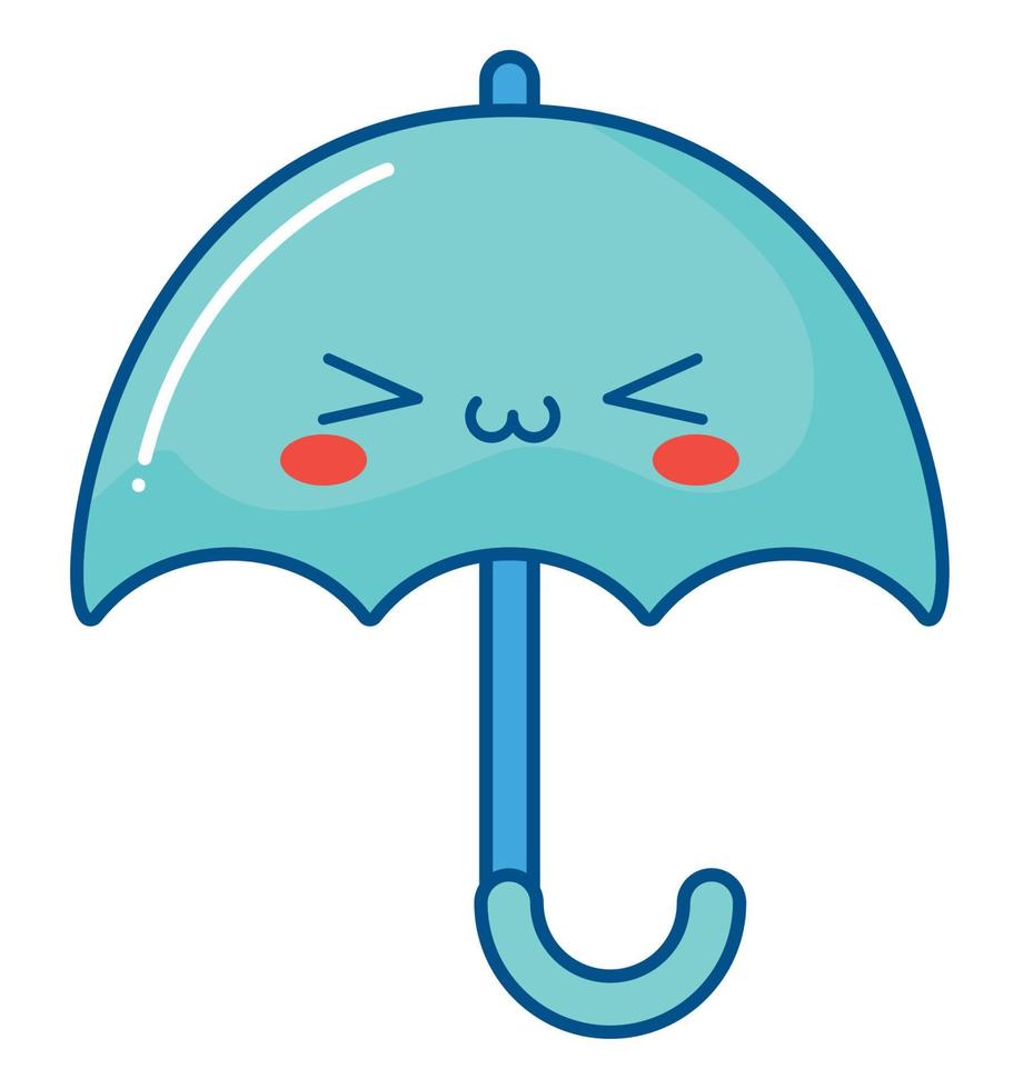 kawaii umbrella design vector