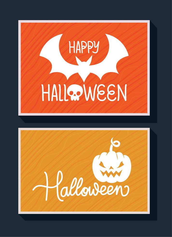 halloween party cards vector