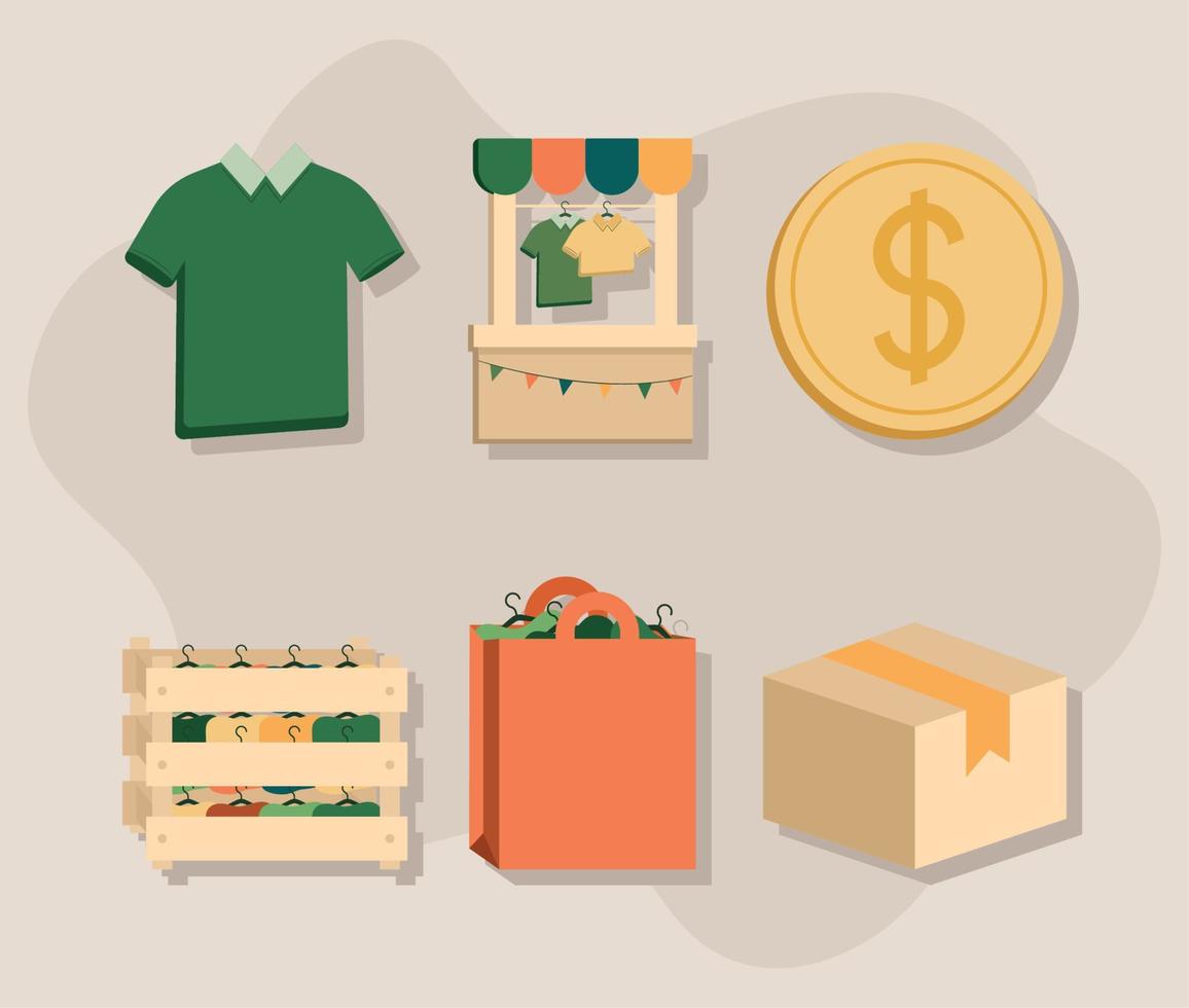 flea market items vector