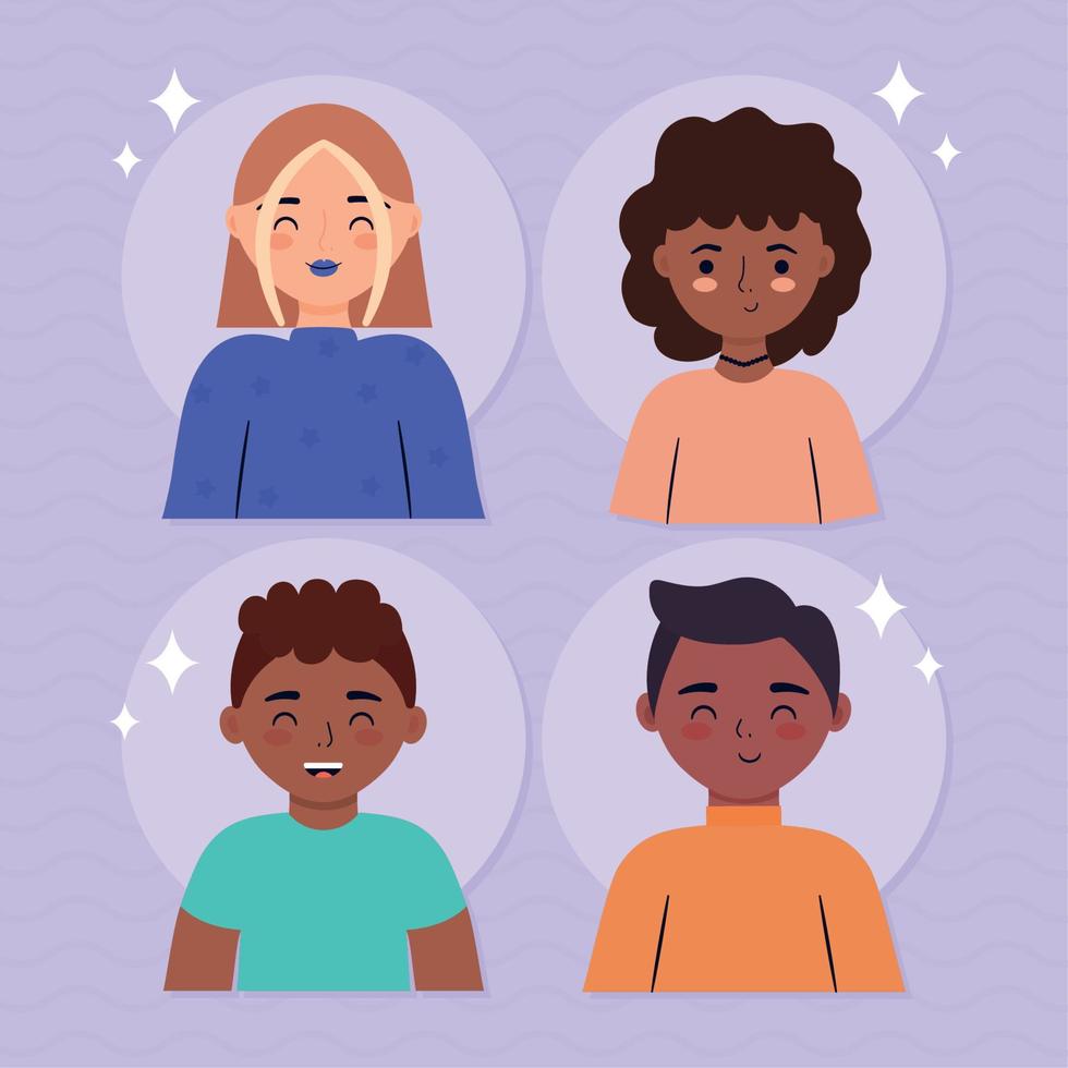 four people group vector