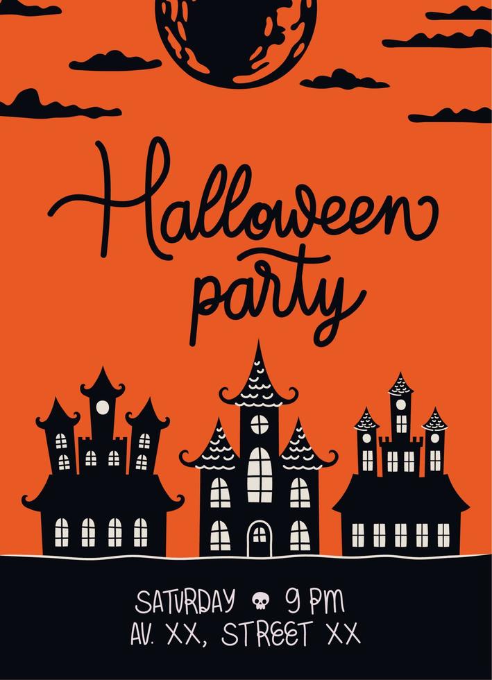 halloween party invitation vector