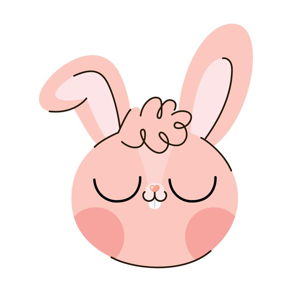 happy pink bunny vector