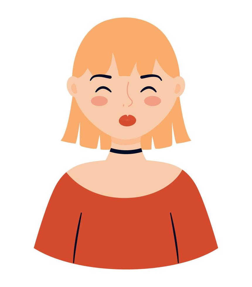 diseño de mujer rubia vector