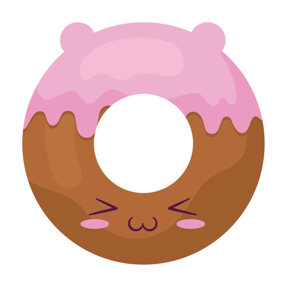 kawaii donut design vector