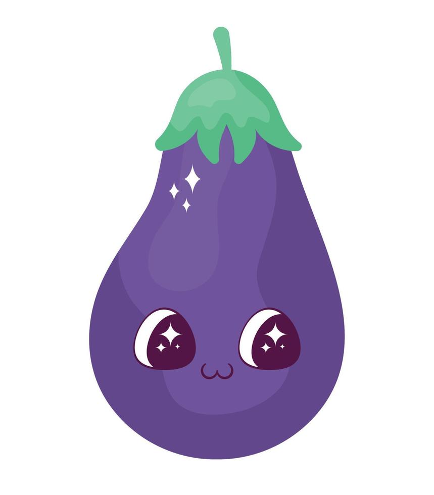 kawaii eggplant design vector