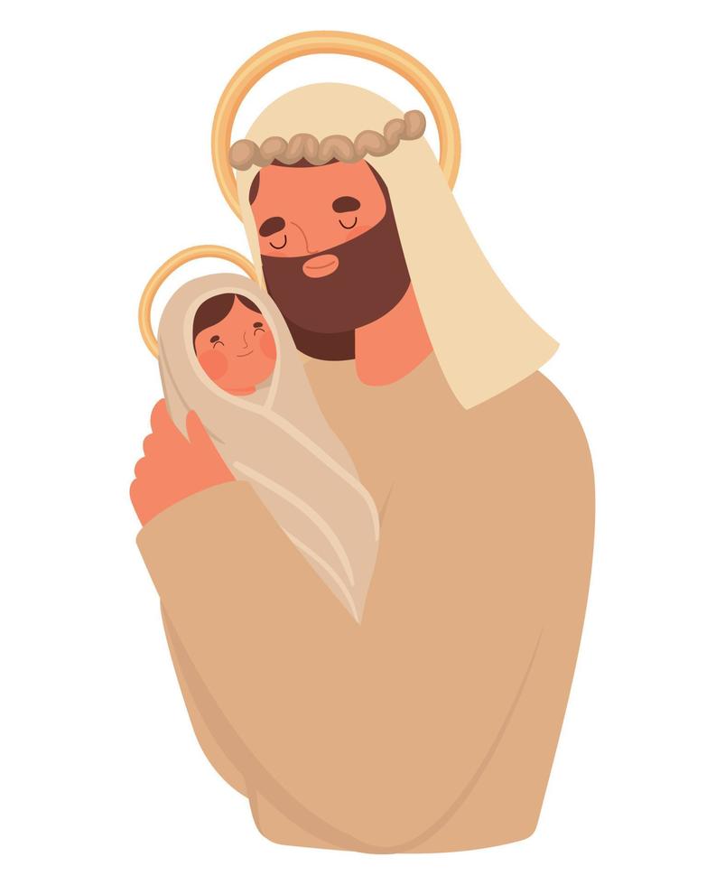 saint joseph and jesus vector