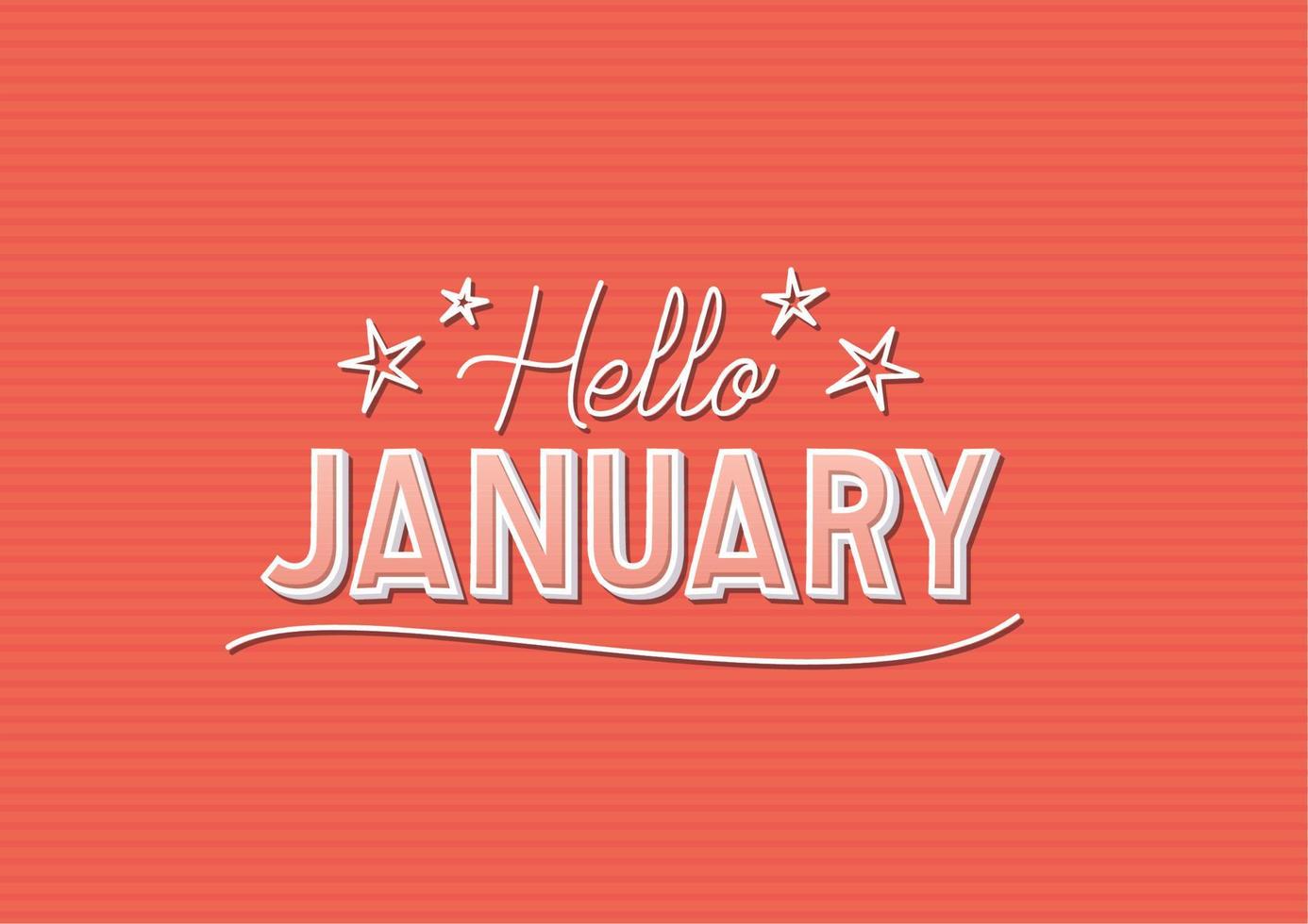 poster of hello january vector
