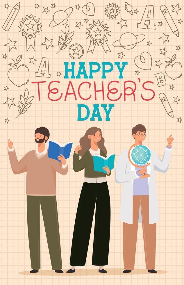 happy teachers day invitation vector